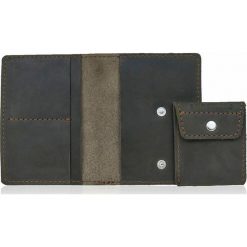 Skórzany cienki portfel slim wallet z bilonówką BRODRENE SW01+ ciemnobrązowy - c. brązowy. Pomarańczowe portfele męskie Brødrene, bez wzorów, ze skóry. Za 115,00 zł.