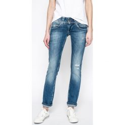 Pepe Jeans - Jeansy Venus. Niebieskie proste jeansy damskie marki Pepe Jeans, z obniżonym stanem. W wyprzedaży za 379,90 zł.