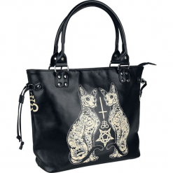Banned Alternative Esoteric Cat Bag Torebka - Handbag czarny/biały. Białe torebki klasyczne damskie Banned Alternative, z nadrukiem, z nadrukiem. Za 164,90 zł.