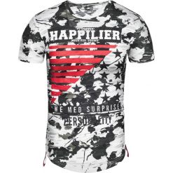 Koszulka męska t-shirt z nadrukiem biały-moro Recea. Białe koszulki męskie Recea, xxl, z nadrukiem, z poliesteru, bez kołnierzyka. Za 54,90 zł.