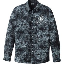 Koszula z długim rękawem Slim Fit bonprix czarny z nadrukiem. Czarne koszule męskie bonprix, xl, z nadrukiem, bez kołnierzyka, z długim rękawem. Za 49,99 zł.