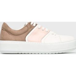 Answear - Buty. Białe buty sportowe damskie ANSWEAR, bez wzorów, ze skóry, sportowe. W wyprzedaży za 89,90 zł.