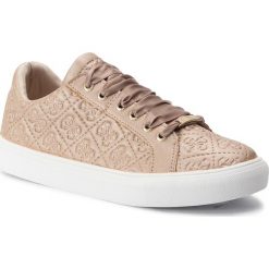 Sneakersy GUESS - FJ7MIS FAL12 BROWN. Żółte półbuty damskie Guess, ze skóry ekologicznej. W wyprzedaży za 239,00 zł.
