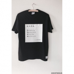 T-shirt z cytatem, Witkacy, D.U.P.A. Czarne t-shirty męskie Pakamera, s, bez wzorów, bez kołnierzyka. Za 69,00 zł.