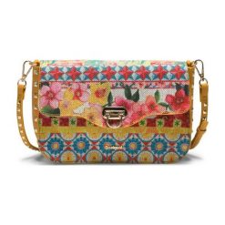 Desigual Torebka Damska Little Amorgo Żółta. Żółte torebki klasyczne damskie Desigual, bez wzorów, przez ramię, bez dodatków. W wyprzedaży za 166,00 zł.