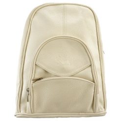 PERFEKT PLUS PL/1 biały, plecak damski. Białe plecaki damskie Perfekt Plus, bez wzorów, ze skóry. Za 229,90 zł.