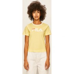 Fila - T-shirt. Białe bluzki damskie Fila, s, z nadrukiem, z bawełny, casualowe, z okrągłym kołnierzem, z krótkim rękawem. Za 149,90 zł.