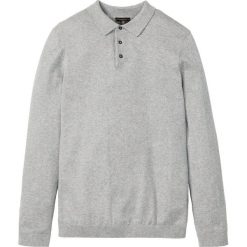 Sweter polo z kaszmirem bonprix jasnoszary melanż. Szare swetry męskie bonprix, s, melanż, z kaszmiru, polo. Za 124,99 zł.