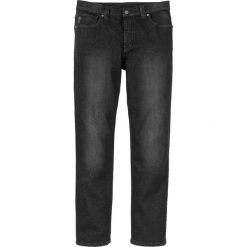 Dżinsy Regular Fit Straight bonprix czarny denim "used". Czarne spodnie męskie bonprix, m, z aplikacjami, z jeansu. Za 59,99 zł.