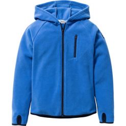 Bluza z polaru z kontrastowymi elementami bonprix lodowy niebieski - ciemnoniebieski. Niebieskie bluzy chłopięce marki bonprix, m, z polaru, z kapturem. Za 74,99 zł.