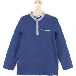 Koszulka. Niebieskie t-shirty chłopięce z długim rękawem BASIC BOY, z bawełny. Za 29,90 zł.