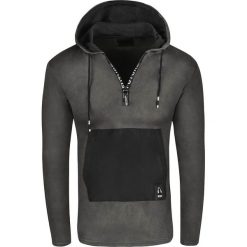 Bluza męska długa czarna z kapturem Recea. Czarne bluzy męskie Recea, s, bez wzorów, z poliesteru, z kapturem, z długim rękawem, długie, z kapturem. Za 79,69 zł.