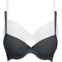 Biustonosz usztywniany (2 szt.) bonprix ecru-czarny. Białe biustonosze bonprix, bez wzorów. Za 75,98 zł.