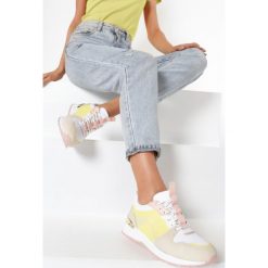 Biało-Żółte Sneakersy Nereiroe. Białe buty sportowe damskie Born2be, bez wzorów, sportowe. Za 89,99 zł.