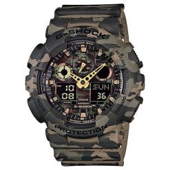 Zegarek Casio GA-100CM-5AER G-Shock Camouflage męski brązowy. Pomarańczowe zegarki męskie CASIO. Za 880,99 zł.