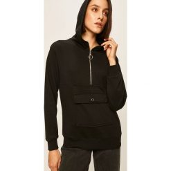 Answear - Bluza. Czarne bluzy damskie ANSWEAR, s, bez wzorów, z bawełny, z krótkim rękawem, krótkie, z kapturem. Za 129,90 zł.