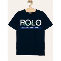 Polo Ralph Lauren - T-shirt dziecięcy 134-176 cm. Niebieskie t-shirty chłopięce Polo Ralph Lauren, z nadrukiem, z bawełny, bez rękawów. Za 179,90 zł.