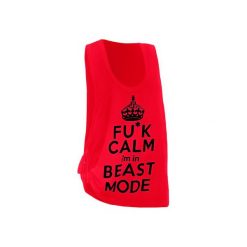 BLUZKA RED BEAST. Czerwone bluzki sportowe damskie marki Feelj!, z dzianiny. Za 99,00 zł.