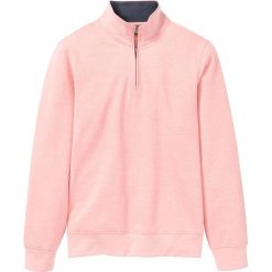 Bluza ze stójką i zamkiem bonprix łososiowy melanż. Różowe bluzy męskie bonprix, s, bez wzorów, ze stójką, bez rękawów, bez kaptura. Za 59,99 zł.