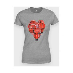 Koszulka damska London Heart. Koszulki damskie MegaKoszulki, m, bez wzorów, z bawełny, z podwójnym kołnierzykiem. Za 54,90 zł.