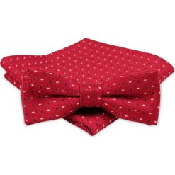 Modna Mucha Męska - Alties - Czerwona MUALTS0269. Czerwone muszki męskie Alties, na imprezę, w paski, eleganckie. Za 40,00 zł.