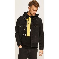 Calvin Klein Jeans - Kurtka jeansowa. Czarne płaszcze męskie Calvin Klein Jeans, s, bez wzorów, z bawełny, krótkie, bez kaptura. Za 449,90 zł.
