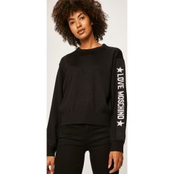 Love Moschino - Sweter. Szare swetry damskie Love Moschino, s, z aplikacjami, z wełny, bez rękawów, bez kaptura. W wyprzedaży za 839,90 zł.