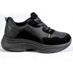 SHELOVET Czarne Buty Sportowe. Czarne buty sportowe damskie SHELOVET, bez wzorów, z syntetyku, sportowe. Za 79,00 zł.