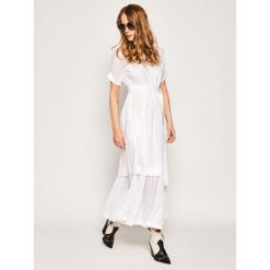 Sukienka codzienna TwinSet 201TT2051. Pomarańczowe sukienki damskie Twinset, na co dzień, bez wzorów, z elastanu, bez kołnierzyka, bez rękawów, proste. W wyprzedaży za 1019,00 zł.