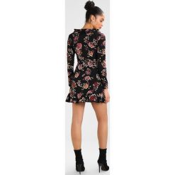 Sukienki: Missguided FLORAL LONG SLEEVE RUFFLE DRESS Sukienka letnia black