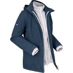 Kurtka funkcyjna outdoorowa 3 w 1 z bluzą z polaru bonprix ciemnoniebiesko-biel wełny. Niebieskie bluzy damskie bonprix, s, bez wzorów, z wełny, bez kaptura. Za 319,99 zł.