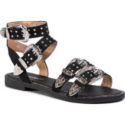 Sandały DEEZEE - WS2855-01 Black. Czarne klapki damskie DeeZee, bez wzorów, ze skóry ekologicznej, bez obcasa, na obcasie. Za 89,99 zł.