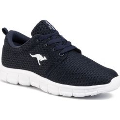 Sneakersy KANGAROOS - Woba Light 39081 000 4071 Dk Navy. Niebieskie półbuty damskie KangaROOS, bez wzorów, z tworzywa sztucznego, bez obcasa, na płaskiej podeszwie, bez zapięcia. Za 169,00 zł.