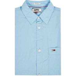 Koszula Tommy Jeans Poplin DM0DM07923. Niebieskie koszule męskie Tommy Jeans, xxl, bez wzorów, z bawełny, casualowe, bez kołnierzyka, bez rękawów. Za 279,00 zł.