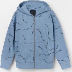 Wzorzysta bluza z kapturem - Niebieski. Niebieskie bluzy męskie Reserved, m, bez wzorów, z kapturem, bez rękawów, z kapturem. W wyprzedaży za 55,99 zł.