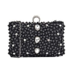 Torebki klasyczne damskie: Torebka w kolorze czarnym – (S)19,5 x (W)13 x (G)5 cm