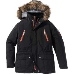 Parka watowana Regular Fit bonprix czarny. Czarne parki męskie bonprix, na zimę, m. Za 269,99 zł.