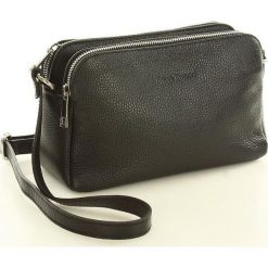 Torebka puzderko crossbody MARCO MAZZINI - czarna. Czarne listonoszki damskie MAZZINI, w paski, ze skóry. Za 219,00 zł.