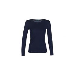 T-shirty z długim rękawem Benetton YURI. Niebieskie t-shirty damskie Benetton, s, bez wzorów, bez kołnierzyka. Za 79,00 zł.