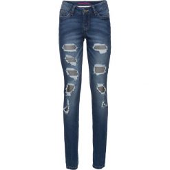 Dżinsy SKINNY bonprix niebieski "stone". Niebieskie jeansy damskie marki bonprix, z jeansu. Za 149,99 zł.
