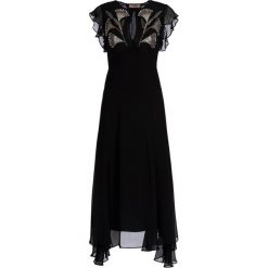 Sukienka wieczorowa TwinSet Georgette 192TP2161. Czarne sukienki damskie Twinset, bez wzorów, z wiskozy, wizytowe, bez kołnierzyka, bez rękawów. W wyprzedaży za 979,00 zł.