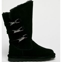 Bearpaw - Śniegowce. Czarne śniegowce damskie marki Bearpaw, ze skóry, bez zapięcia. W wyprzedaży za 299,90 zł.
