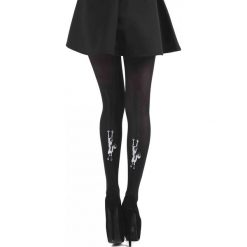 Pamela Mann Flocked Tights Climbing Cats Rajstopy czarny/biały. Czarne podkolanówki damskie Pamela Mann. Za 62,90 zł.
