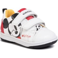 Sneakersy GEOX - B N.Flick B. A B021LA 08554 C0050 M White/Red. Białe trampki chłopięce Geox, bez wzorów, ze skóry, na rzepy. Za 259,00 zł.