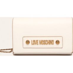 Love Moschino - Torebka. Białe listonoszki damskie Love Moschino, w paski, ze skóry ekologicznej, na ramię, z aplikacjami. Za 499,90 zł.