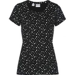Shirt bonprix czarno-biały z nadrukiem. Czarne koszulki damskie bonprix, z nadrukiem, bez kołnierzyka, bez rękawów. Za 49,99 zł.