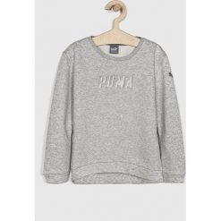 Puma - Bluza dziecięca 128-176 cm. Szare bluzy dziewczęce Puma, z nadrukiem, z elastanu, bez rękawów, bez kaptura. W wyprzedaży za 79,90 zł.