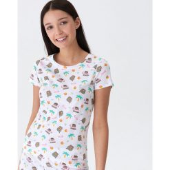 Piżamowa koszulka Pusheen - Wielobarwn. Szare piżamy damskie House, s, bez wzorów, bez kołnierzyka, bez rękawów. Za 29,99 zł.