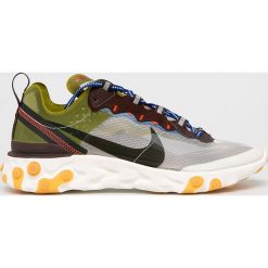 Nike Sportswear - Buty React Element 87. Zielone buty sportowe męskie Nike Sportswear, z materiału, na sznurówki. Za 679,90 zł.