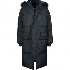 Urban Classics Ladies Oversize Faux Fur Puffer Coat Kurtka zimowa damska czarny. Czarne bomberki damskie Urban Classics, na zimę, xl. Za 446,90 zł.